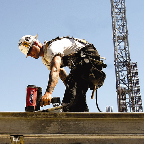 Man working on a roof