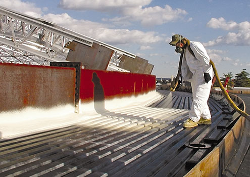 Man working on a roof